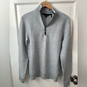 Ted Baker grey quarter zip, size 2. This sweater is in excellent condition